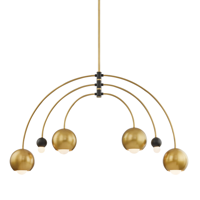 Mitzi Willow Aged Brass/black 48.75W x 28.62H Chandelier