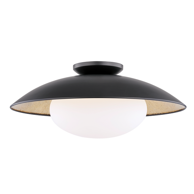 Mitzi Cadence Black Lustro/gold Leaf Combo 21W x 9H Semi-Flush Mount