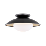 Mitzi Cadence Black Lustro/gold Leaf Combo 14W x 6.75H Semi-Flush Mount