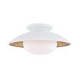 Mitzi Cadence White Lustro/gold Leaf Combo 14W x 6.75H Semi-Flush Mount