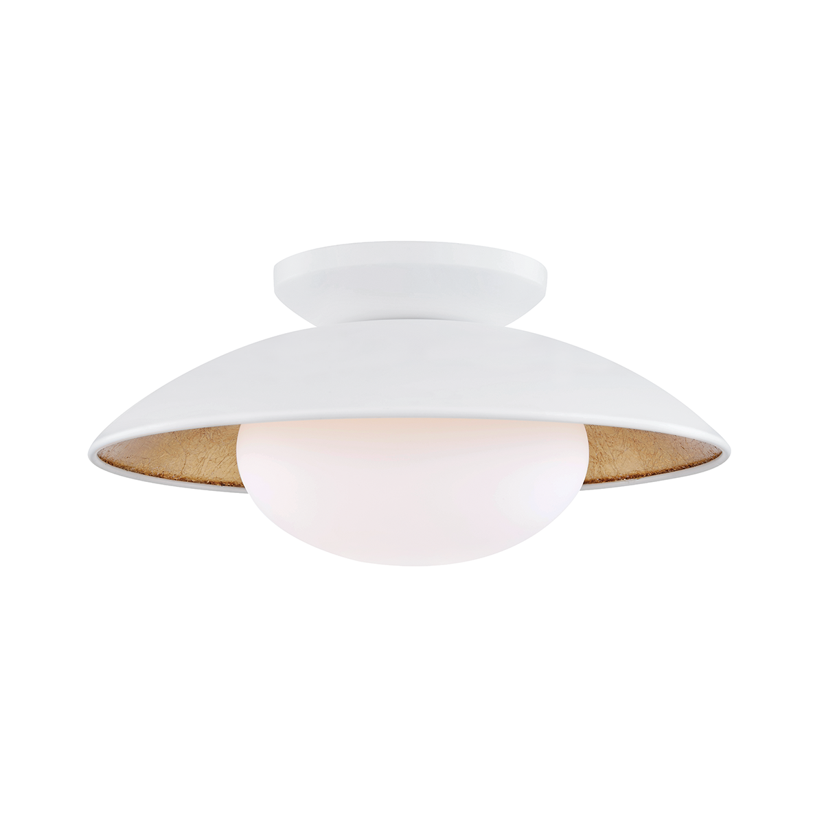 Mitzi Cadence White Lustro/gold Leaf Combo 14W x 6.75H Semi-Flush Mount