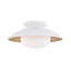 Mitzi Cadence White Lustro/gold Leaf Combo 14W x 6.75H Semi-Flush Mount