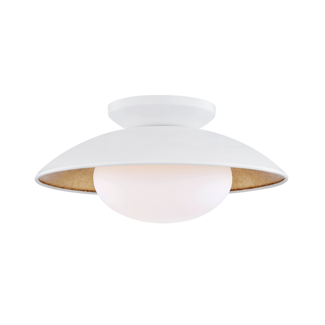 Mitzi Cadence White Lustro/gold Leaf Combo 14W x 6.75H Semi-Flush Mount