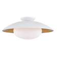 Mitzi Cadence White Lustro/gold Leaf Combo 21W x 9H Semi-Flush Mount