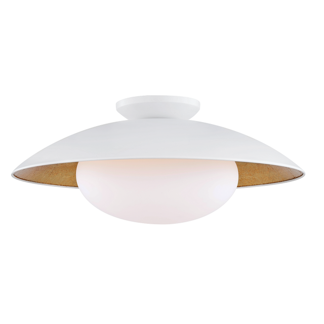 Mitzi Cadence White Lustro/gold Leaf Combo 21W x 9H Semi-Flush Mount