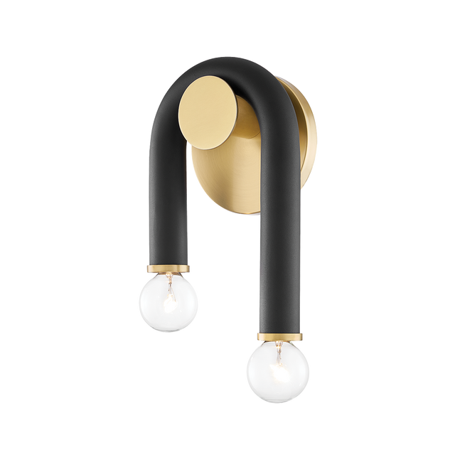 Mitzi Whit Aged Brass/black 6.5W x 11H Wall Sconce