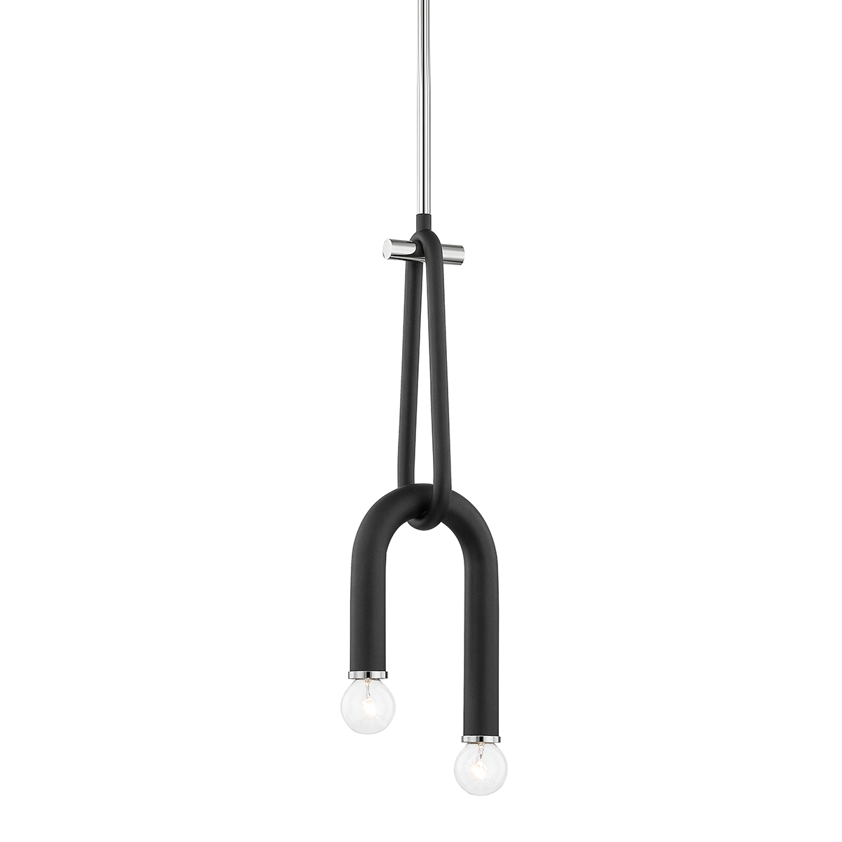 Mitzi Whit Polished Nickel/black 6.5W x 20.25H Pendant