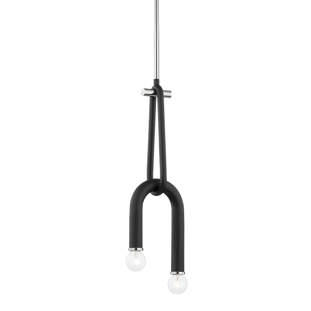 Mitzi Whit Polished Nickel/black 6.5W x 20.25H Pendant