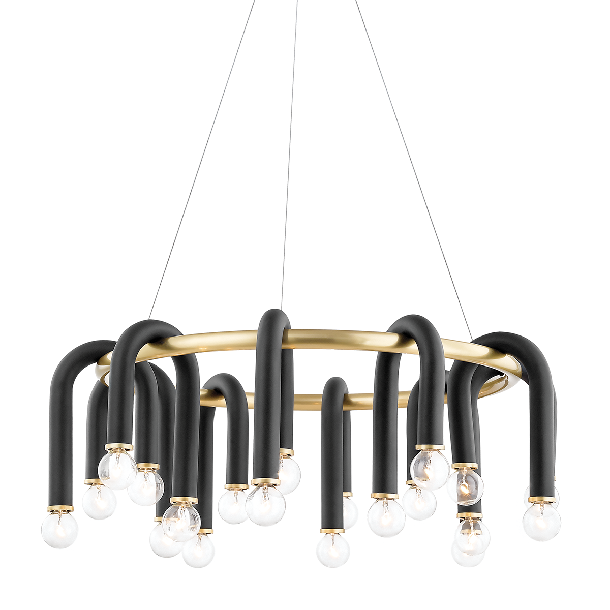 Mitzi Whit Aged Brass/black 28.75W x 11H Chandelier