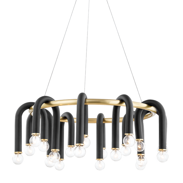 Mitzi Whit Aged Brass/black 28.75W x 11H Chandelier