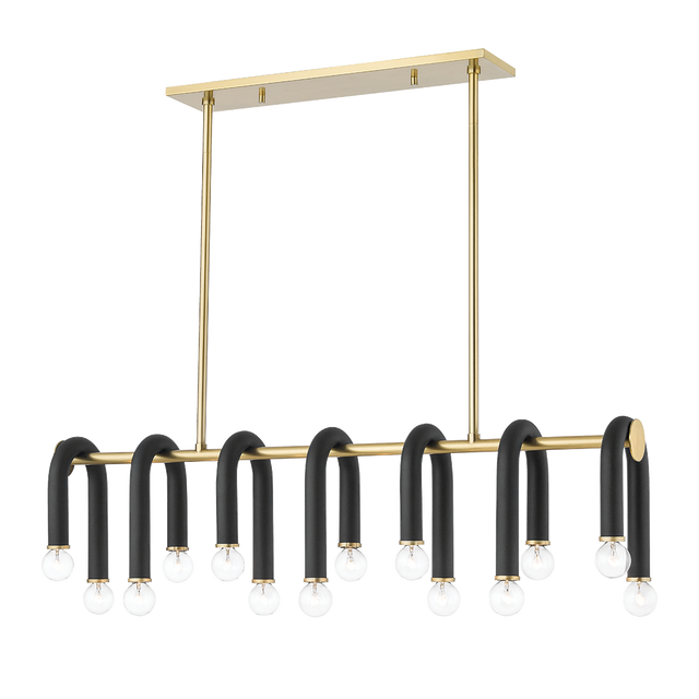 Mitzi Whit Aged Brass/black 6.5W x 37.75L x 11H Trim