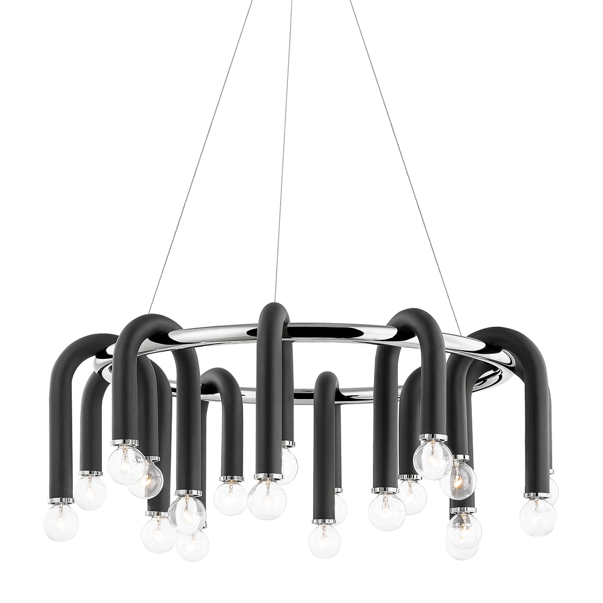 Mitzi Whit Polished Nickel/black 28.75W x 11H Chandelier