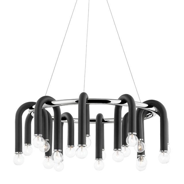Mitzi Whit Polished Nickel/black 28.75W x 11H Chandelier