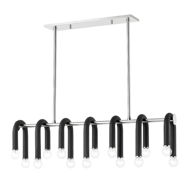 Mitzi Whit Polished Nickel/black 37.75W x 11H Trim