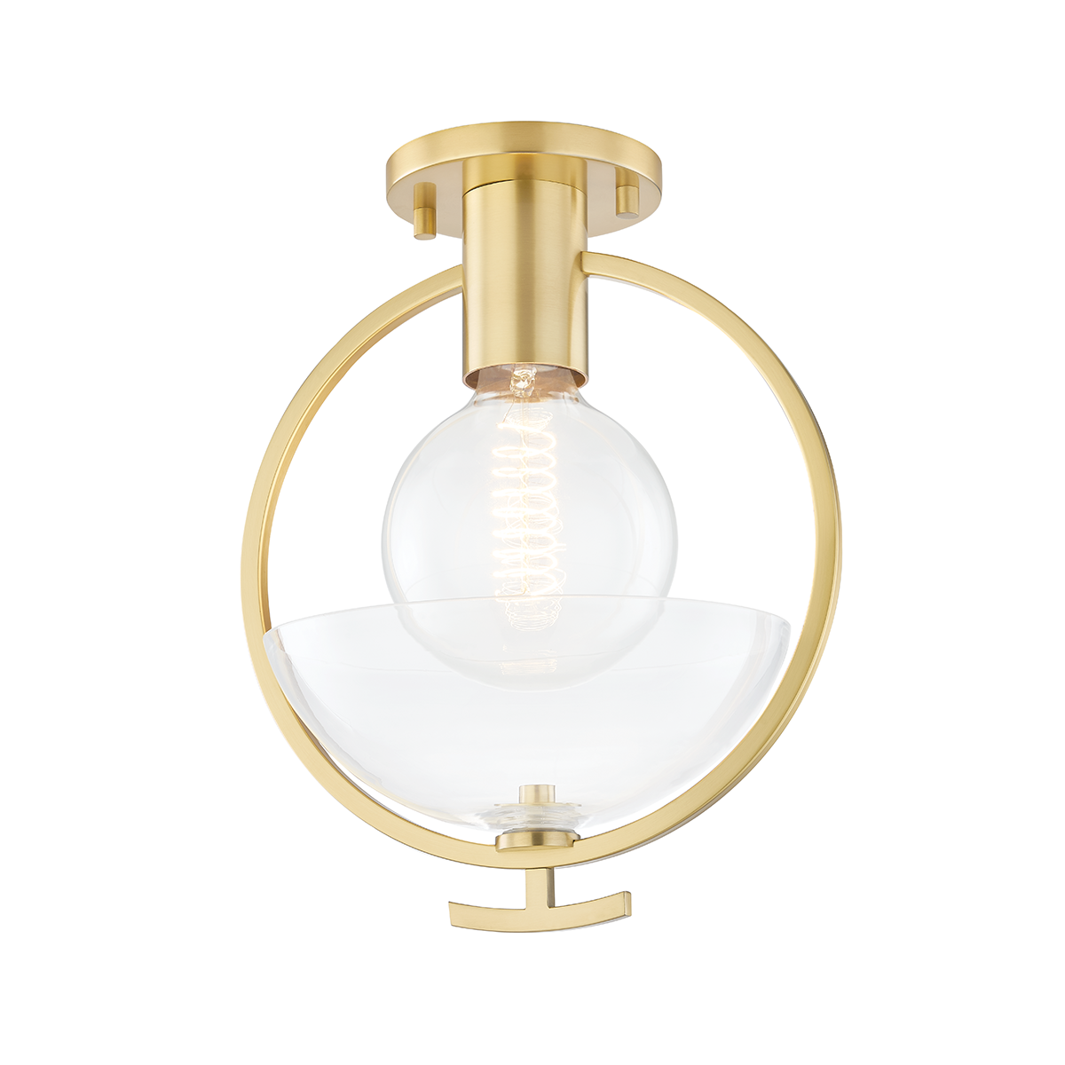 Mitzi Ringo Aged Brass 9W x 13H Semi-Flush Mount