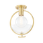 Mitzi Ringo Aged Brass 9W x 13H Semi-Flush Mount