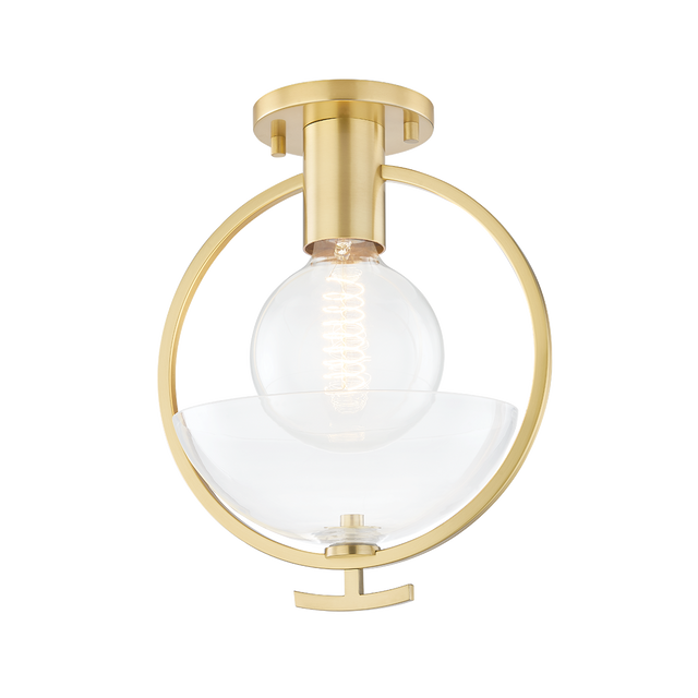 Mitzi Ringo Aged Brass 9W x 13H Semi-Flush Mount