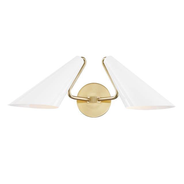 Mitzi Talia Aged Brass/dove Gray Combo 20.5W x 8H Wall Sconce