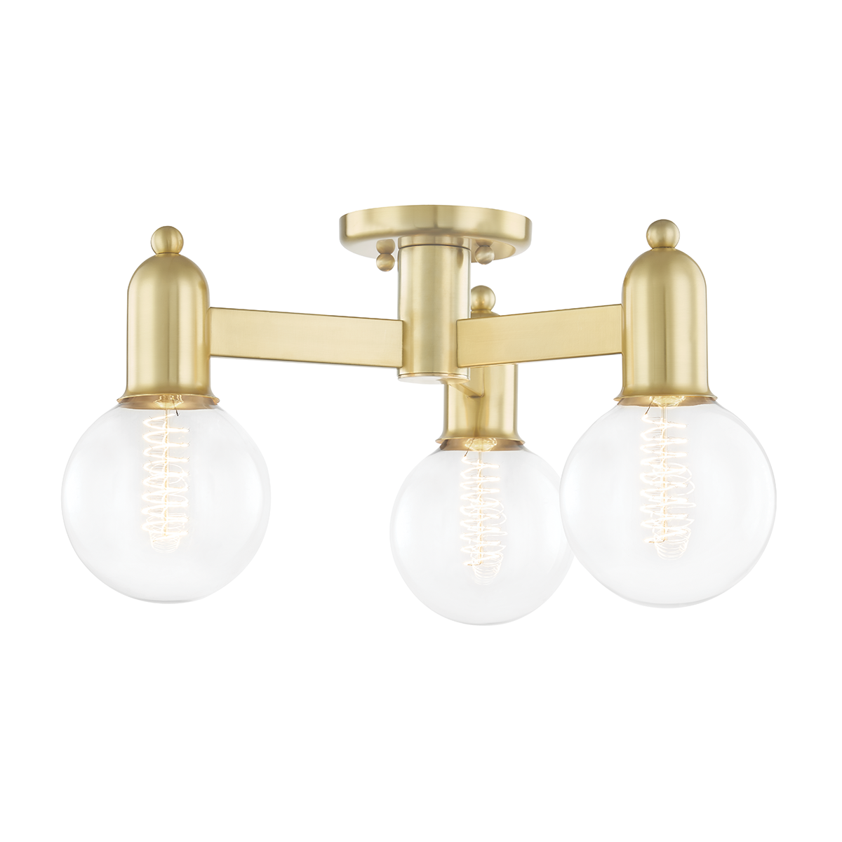 Mitzi Bryce Aged Brass 18W x 9.25H Semi-Flush Mount