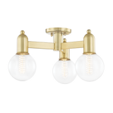 Mitzi Bryce Aged Brass 18W x 9.25H Semi-Flush Mount