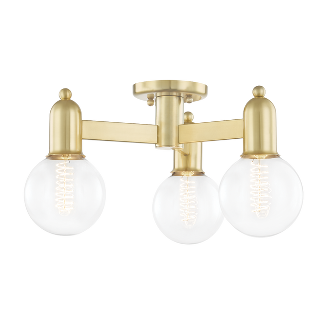 Mitzi Bryce Aged Brass 18W x 9.25H Semi-Flush Mount