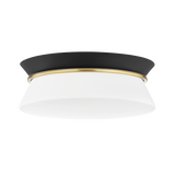 Mitzi Cath Aged Brass/black 12.75W x 5H Flush Mount