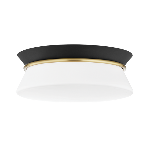 Mitzi Cath Aged Brass/black 12.75W x 5H Flush Mount