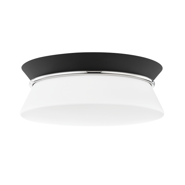 Mitzi Cath Polished Nickel/black 12.75W x 5H Flush Mount