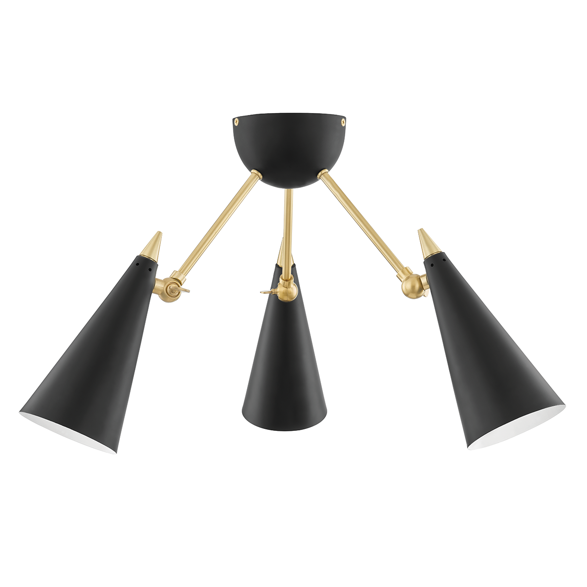 Mitzi Moxie Aged Brass/black 18W x 13.5H Semi-Flush Mount