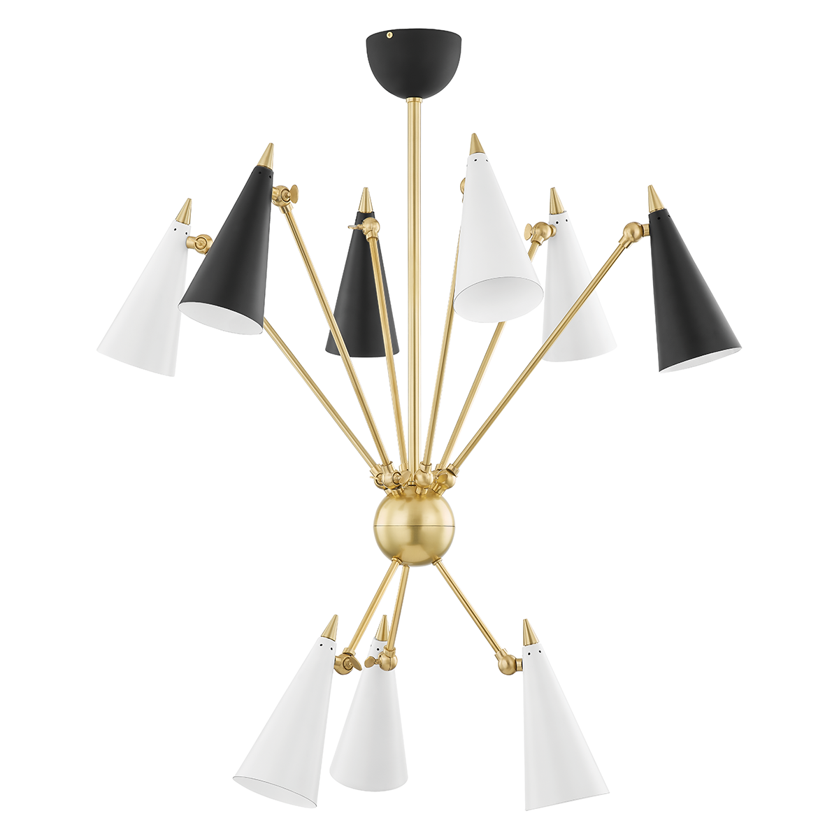 Mitzi Moxie Aged Brass/black/white Combo 34.5W x 30.5H Chandelier