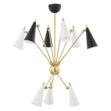 Mitzi Moxie Aged Brass/black/white Combo 34.5W x 30.5H Chandelier