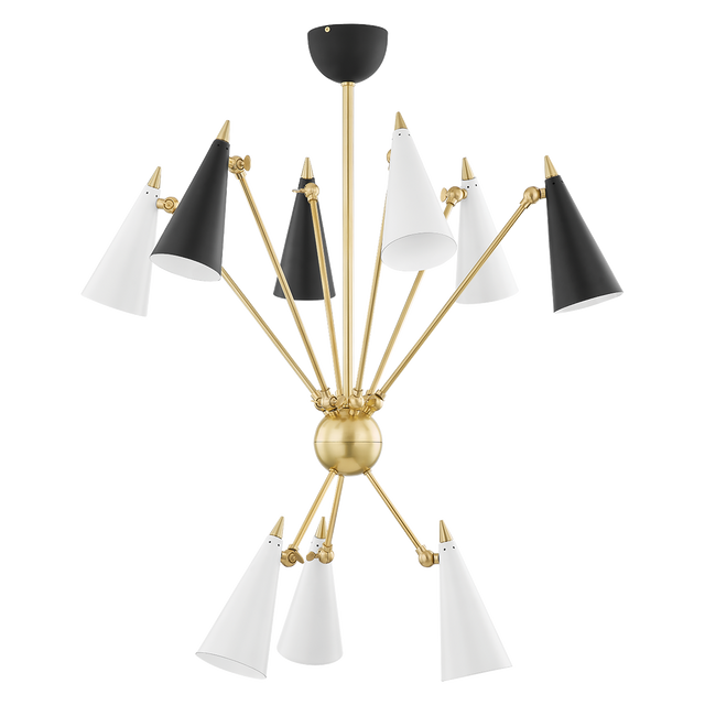 Mitzi Moxie Aged Brass/black/white Combo 34.5W x 30.5H Chandelier