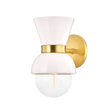 Mitzi Gillian AGED BRASS/CERAMIC GLOSS CREAM 6W x 10.5H Wall Sconce