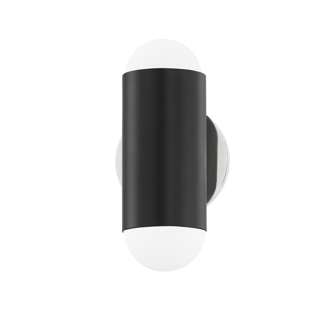 Mitzi Kira Polished Nickel/Soft Black 4.75W x 9.5H Wall Sconce