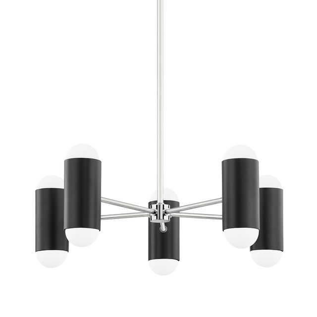 Mitzi Kira Polished Nickel/Soft Black 27W x 9.5H Chandelier