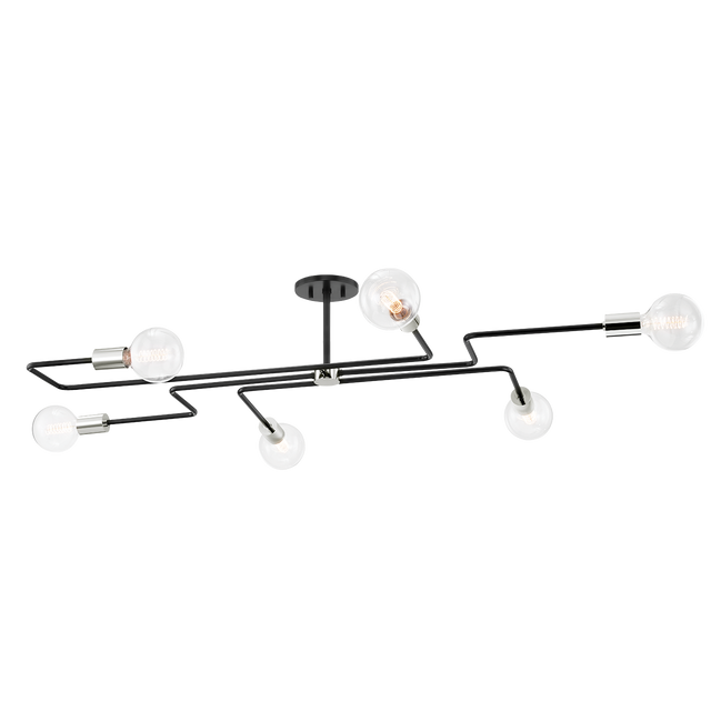 Mitzi Jena POLISHED NICKEL/TEXTURED BLACK 41W x 67.75L x 10.25H Semi-Flush Mount
