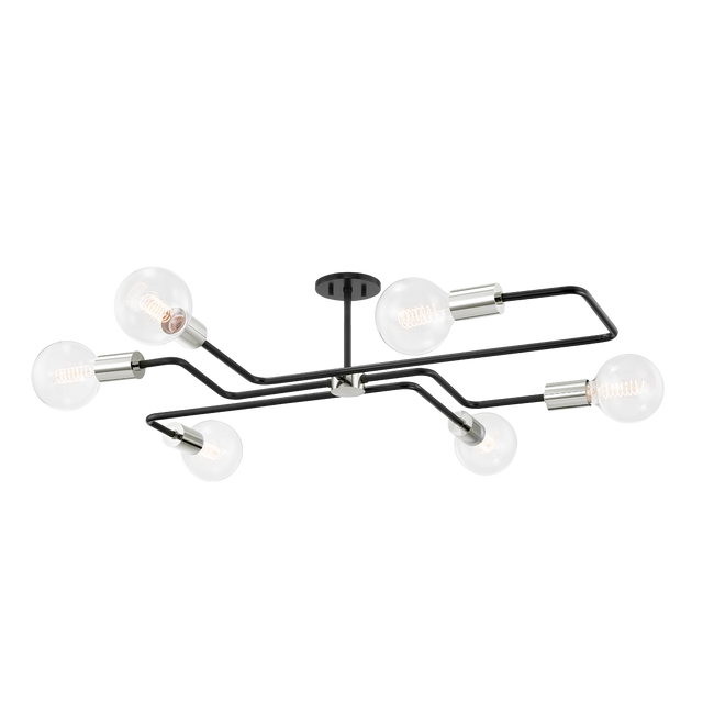 Mitzi Jena POLISHED NICKEL/TEXTURED BLACK 40W x 40L x 10.25H Semi-Flush Mount