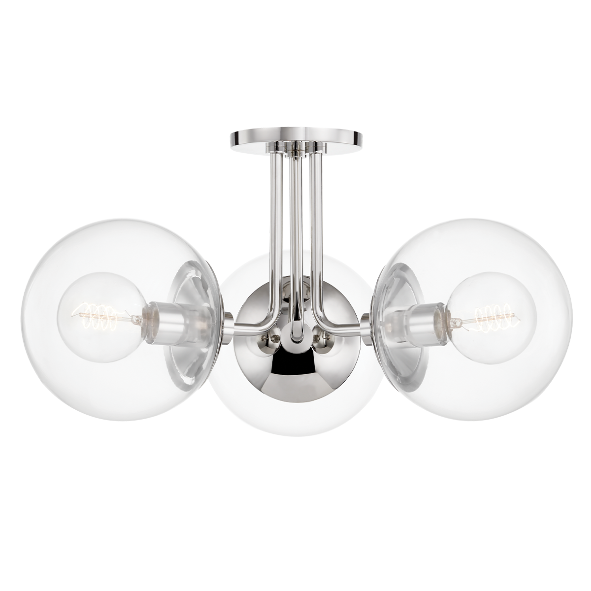 Mitzi Meadow Polished Nickel 20.25W x 10.5H Semi-Flush Mount