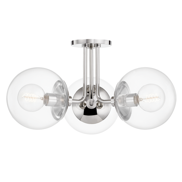 Mitzi Meadow Polished Nickel 20.25W x 10.5H Semi-Flush Mount