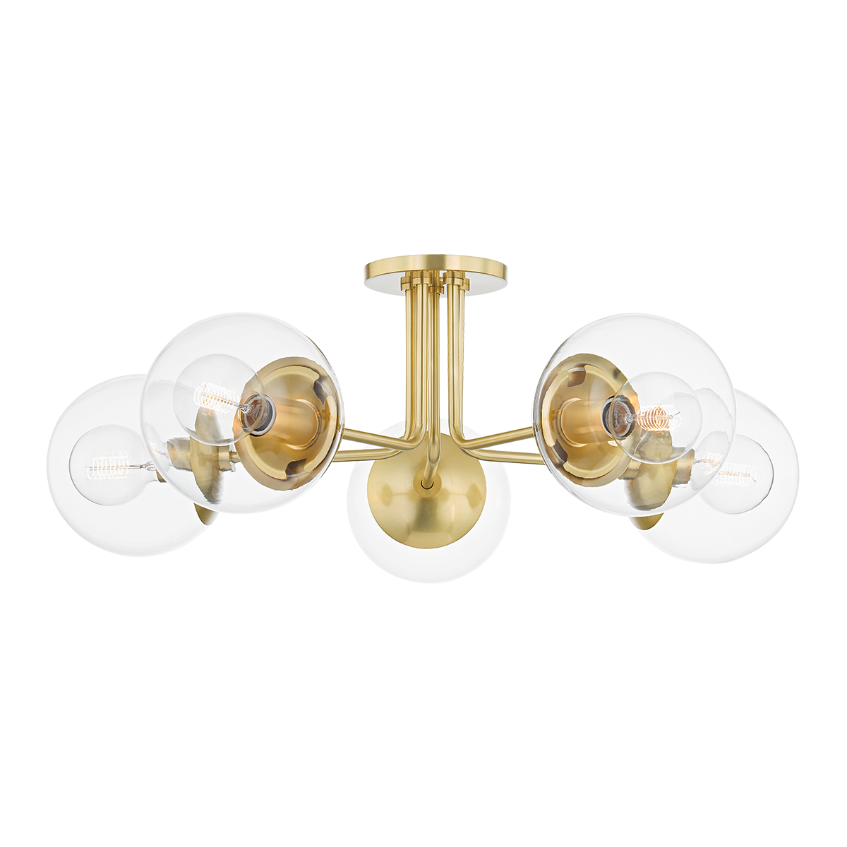 Mitzi Meadow Aged Brass 30W x 10.5H Semi-Flush Mount