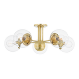 Mitzi Meadow Aged Brass 30W x 10.5H Semi-Flush Mount
