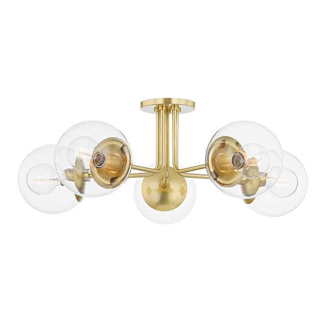 Mitzi Meadow Aged Brass 30W x 10.5H Semi-Flush Mount
