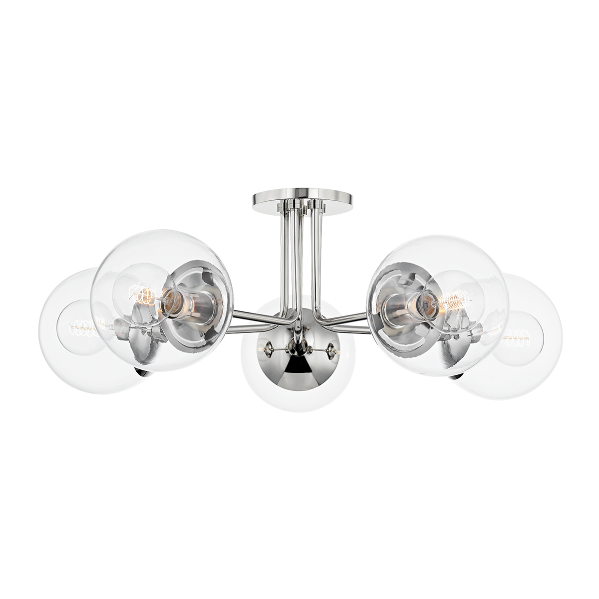 Mitzi Meadow Polished Nickel 30W x 10.5H Semi-Flush Mount