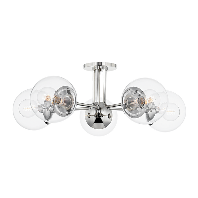 Mitzi Meadow Polished Nickel 30W x 10.5H Semi-Flush Mount