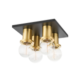 Mitzi Brandi Aged Brass/soft Black 9.25W x 6H Flush Mount