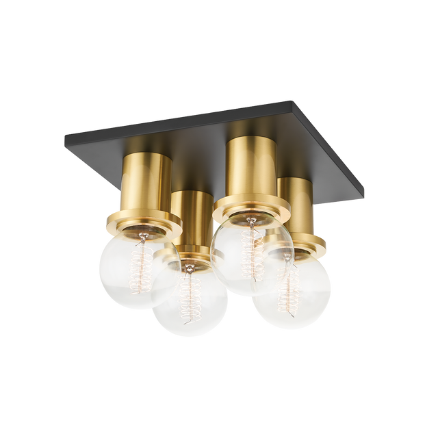 Mitzi Brandi Aged Brass/soft Black 9.25W x 6H Flush Mount