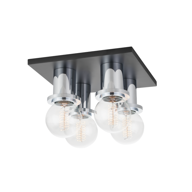 Mitzi Brandi Polished Chrome/soft Black 9.25W x 6H Flush Mount