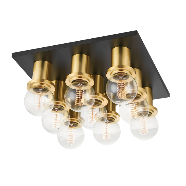 Mitzi Brandi Aged Brass/soft Black 13.75W x 6H Flush Mount