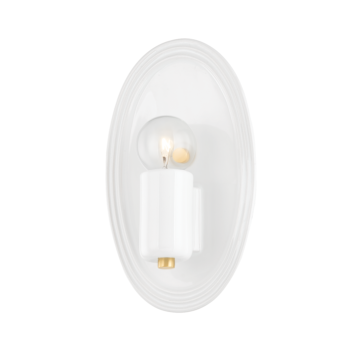 Mitzi Joyce AGED BRASS/CERAMIC GLOSS WHITE 5.5W x 9H Wall Sconce