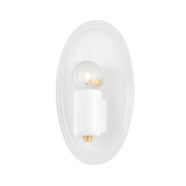 Mitzi Joyce AGED BRASS/CERAMIC GLOSS WHITE 5.5W x 9H Wall Sconce